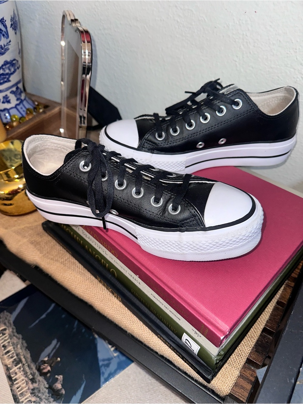 Converse Chuck Taylor All Star Lift Platform Black Leather - Picture 6 of 6